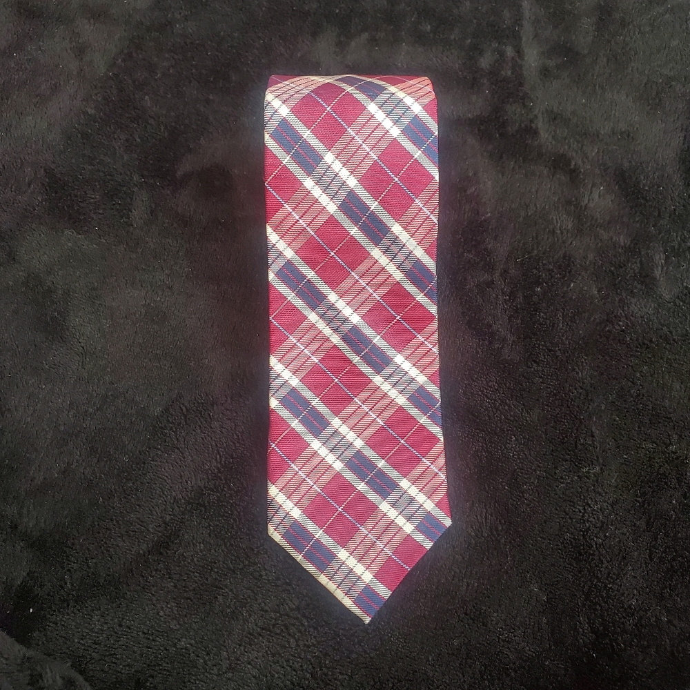 NWOT Tommy Hilfiger Red and Blue Plaid Tie